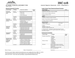 picture of Autonomic Assessment Form for SCI